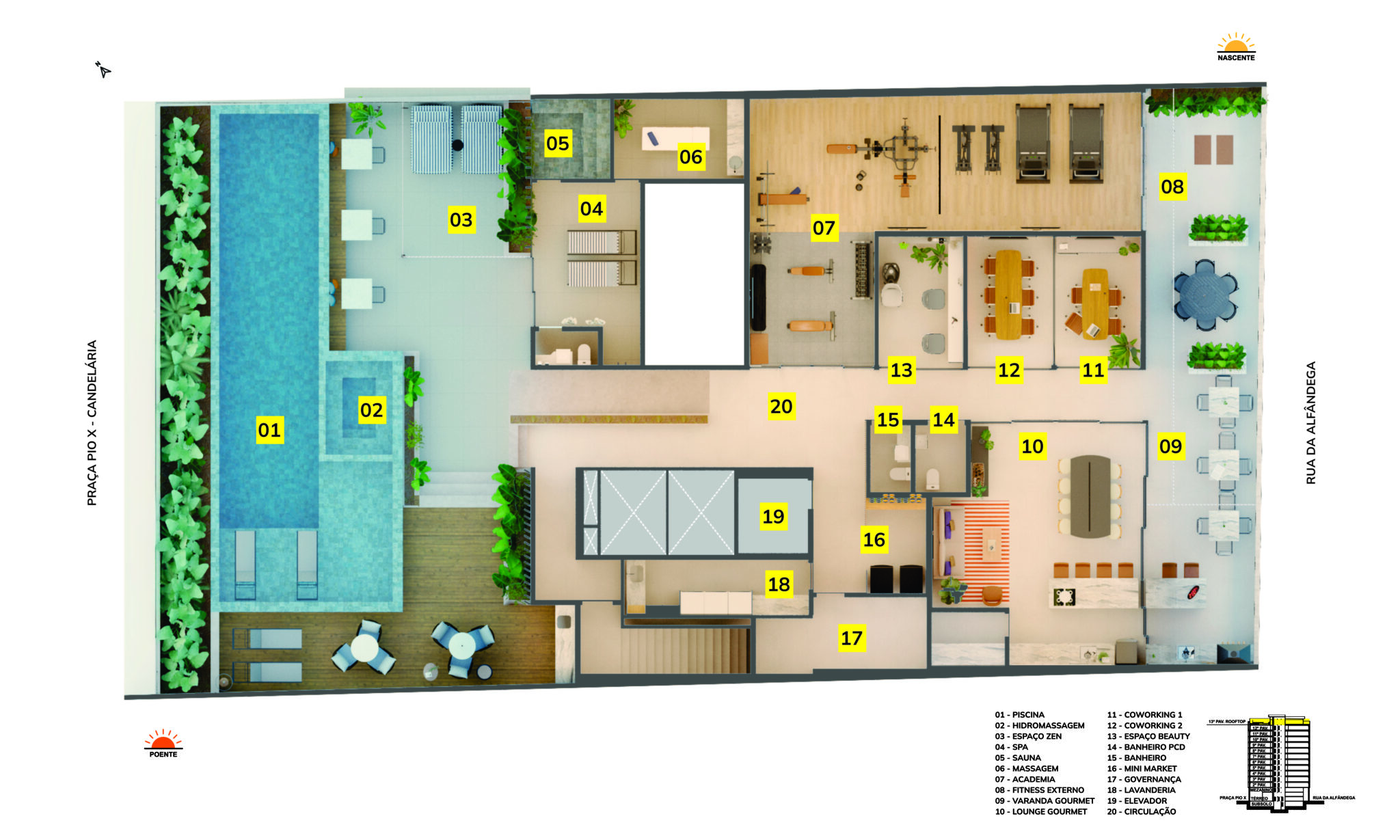 Planta: Rooftop · 13º pavimento